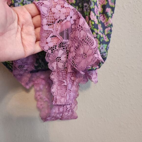 FREE PEOPLE Bare it All Thong Bodysuit Chambray Combo Size Medium - Picture 6 of 12